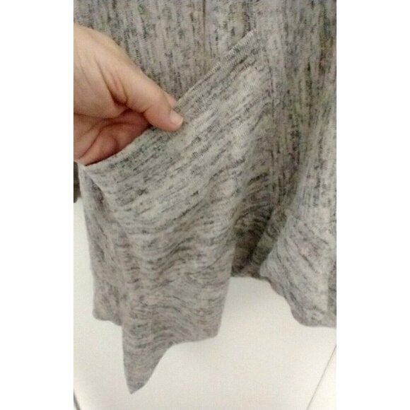 LOGO Lori Goldstein Gray Heather Asymmetrical Hem Full Zip Cardigan Pockets - XL - Picture 4 of 9